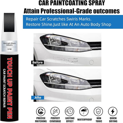 Midnight Black Metallic(218) Car Touch Up Paint for Toyota 2-in-1 Car Scratch Repair Pen with Fine Tip&Brush, DIY Color-Code Matched Auto Paint for Rock Chips Door Scratches Paint Nicks Bumper Marks