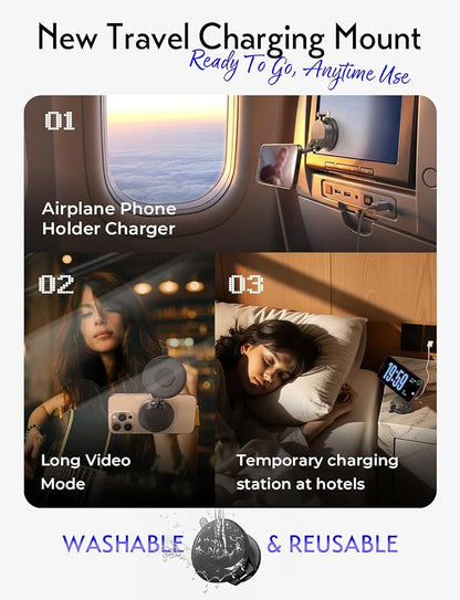 LISEN Qi2.2 25W MagSafe Car Mount Charger, Magnetic Wireless Car Charger with 54W Adapter, Magnetic Phone Holder for Car, iPhone Car Mount, Vacuum Suction Cup Phone Mount for iPhone 17 16 15 14 13 12 | [Qi2.2 25W Fast Charging] Magsafe Car Mount, [Easy...