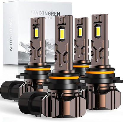 Bulb, 26000LM Super Bright 6500K 800% Brighter Bulbs with Turbo Fan, IP68 Waterproof, Plug-N-Play (9006+9005)