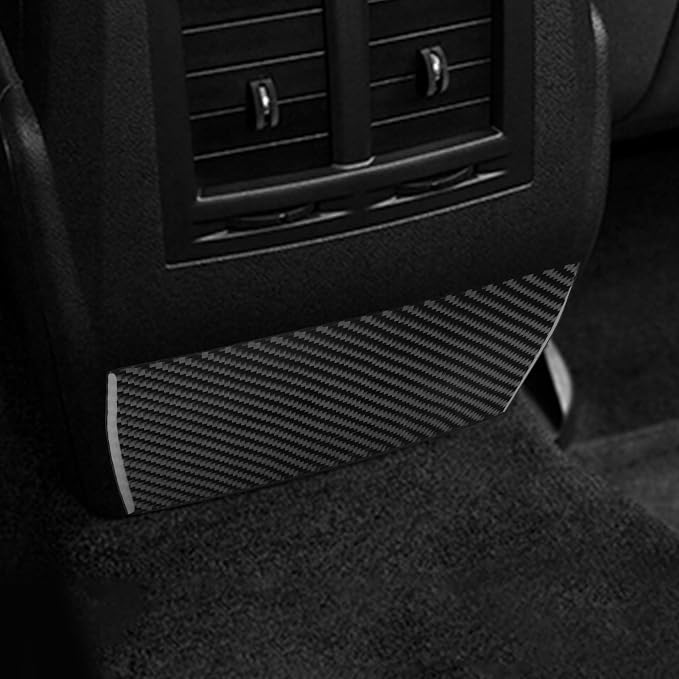 Real Quality Carbon Fiber Trim Car Rear Center Console Bottoms Sticker Decor Compatible with Dodge Charger 2008 2009 2010 Interior Accessories Decal Black