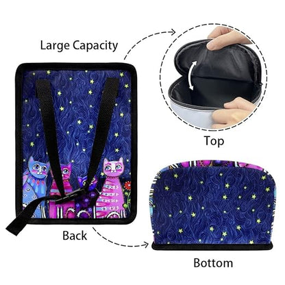 Talayituse Galaxy Cat Print Car Trash Can with Lid, Leak Proof Auto Trash Bag Hanging Vehicle Garbage Can Multipurpose Storage Container for Back Seat Road Trip
