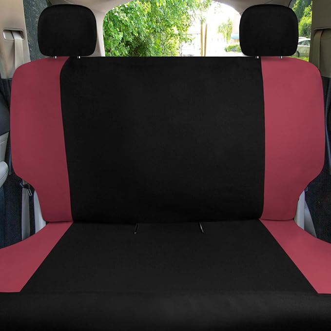 Universal Fit Chevron Flat Cloth Car Seat Covers Full Set - Burgundy