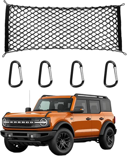 for Ford Bronco Sport Envelope Style Truck Bed Cargo Net - Fits 2013-2024 2025 2026 Bronco Sport Accessories Cargo Net for Pickup Truck Bed - Heavy Duty Carabiners
