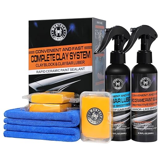 Wontolf Heavy Duty Car Clay Bar Auto Detailing Clay Luber Synthetic Lubricant Kit - Ceramic Coating Spray Ceramic Coating for Car - Maximum Gloss & Unsurpassed Slickness