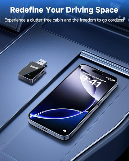 2026 Upgraded Android Auto & CarPlay Wireless Adapter, One Click Multi Device Switching, Ultra-Fast 5.8GHz WiFi, Bluetooth 6, Plug & Play USB-A/C for 2016+ Car Models