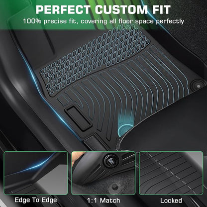 Floor mats & Cargo Liner for Kia EV6 2024 2023 2022, All Weather TPE Custom Fit Floor Liners Full Sets Car Mats & Trunk Liner Accessoires for EV6 Anti-Slip & Durable, Black