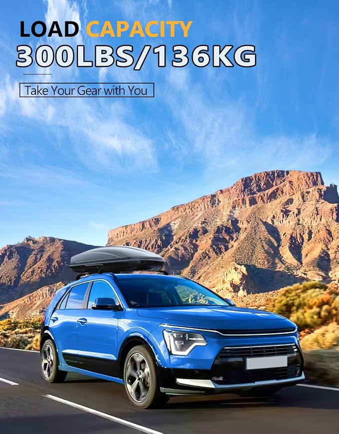 Tuyoung 300lbs Lockable Roof Rack Cross Bars Compatible with Kia NIRO 2023 2024 2025 2026 with Flush Side Rails, Heavy Duty Aluminum Anti Theft Black Roof Rails Crossbars Rooftop Cargo Carrier Luggage