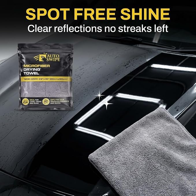 Microfiber Towels for Cars – 24x36 Inch 1200 GSM Car Drying Towel, Drying Towels Car Detailing, Edgeless Shammy Cloth, Ultra Absorbent Streak Lint Free Car Wash Towels for Auto Detailing