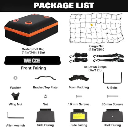 WEIZE Heavy Duty 64"x 39" Roof Rack, Rooftop Cargo Carrier Basket with Waterproof Bag, Tie Down Strap & Net, Car Top Luggage Holder for SUV, 150lb Capacity, Steel Construction