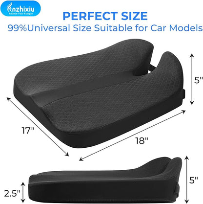 anzhixiu Elevated Car Seat Cushion for Improved View- Black | Heigtening Car seat cushion supports spine and reduces lower back pressure