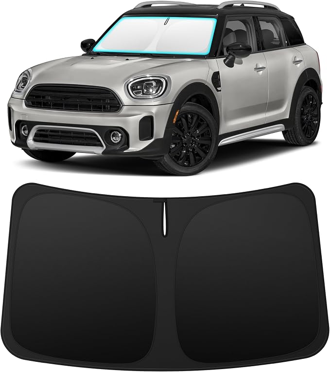 INSAUTO Custom Fit Windshield Sun Shade Accessories for Mini Countryman Cooper F60 2017-2026, Foldable Front Window Sunshade, UV & Heat Reflector, Keeps Interior Cool, Includes Storage Bag