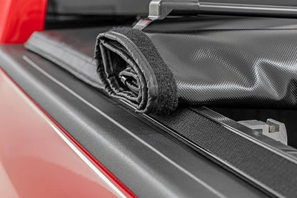 Rough Country Soft Roll-Up Tonneau Cover for Ram 1500 (2010-2018) 2500 (2010-2025) - Sleek, Weather-Resistant Truck Bed Protection, Fits 6'4 Bed
