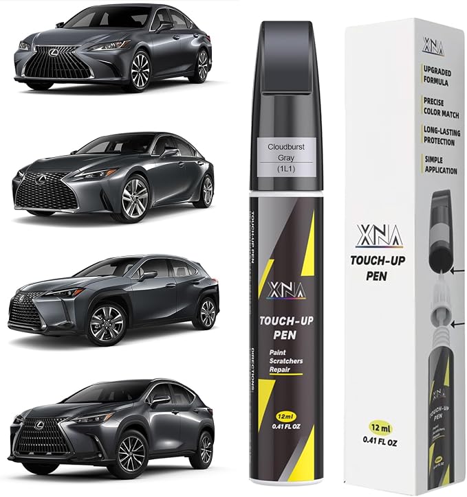 XNA Cloudburst Gray(1L1) for Lexus Touch Up Paint, Car Scratch Remover for Nicks and Chips Repair, 2-In-1 Quick & Easy Fix Car Scratch Repair Kit with Exact Color-Matched