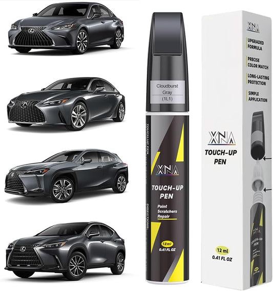 XNA Cloudburst Gray(1L1) for Lexus Touch Up Paint, Car Scratch Remover for Nicks and Chips Repair, 2-In-1 Quick & Easy Fix Car Scratch Repair Kit with Exact Color-Matched