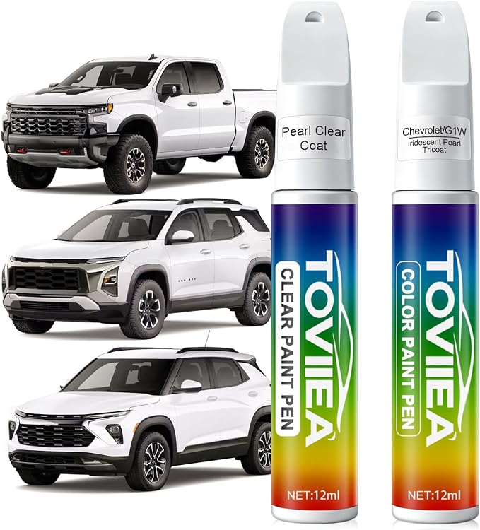 Iridescent Pearl Tricoat(G1W/WA140X) Touch Up Paint Compatible with Chevrolet,2-In-1 Car Scratch Remover Pen,Car Paint Scratch Repair Kit for Scratches,Chips & Nicks,2-PCS SET