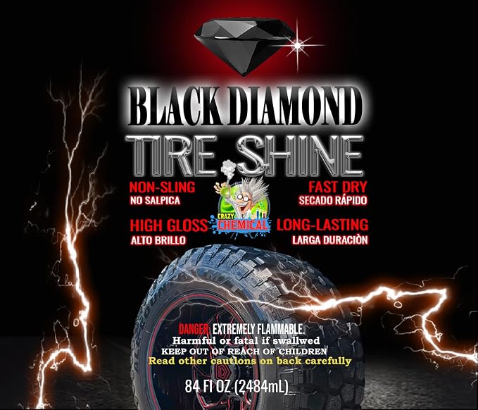 Black Diamond Tire Shine 84oz - Extreme Gloss, Long Lasting, No Sling, Wet Look