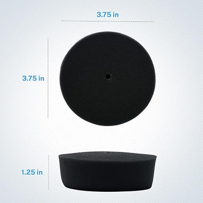 S.M. Arnold Speedy Foam Professional Grade 3-1/2-Inch Black Foam Micro Polishing Pad for Car Detailing, Swirl Mark Removal, Paint Protection - Loop Backing, Easy Attach, Pack of 3, Automotive Care