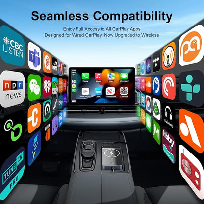 Wireless CarPlay Adapter with Magnetic 15W Fast Charging for iPhone 17/16/15/14/13/12 Series – Wired to Wireless CarPlay Converter, Auto-Connection Plug & Play