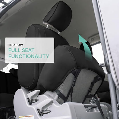 FH Group Custom Fit Car Seat Covers Specifically Made for 2011-2020 Toyota Sienna 7 Passenger, Car Seat Cover 2nd Row, Automotive Seat Covers in Black Faux Leather, Waterproof and Washable Seat Covers