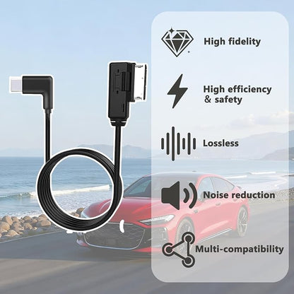 HAIN Car Music Interface AMI Adapter Type C Aux Cable for A3 A4 A5 A6 A8 for 17 17 Pro 17 Pro Max Air 16 Pro 16 Pro Max 15 15 Plus 15 Pro 15 Pro Max Pixel 4 4XL 3 2 XL Galaxy S1