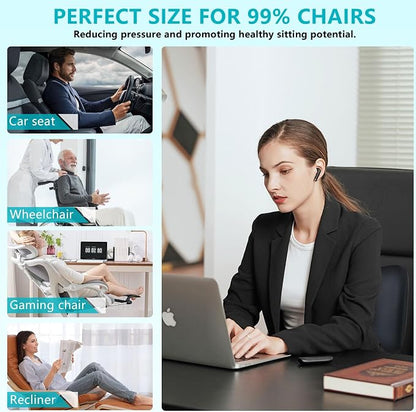 FLORICH Lumbar Support with Car headrest Back Pillow for Chair Headrest Pillow with Gel Memory Foam Massage Point Memory Foam Back Pillow for Office Chair(Grey)