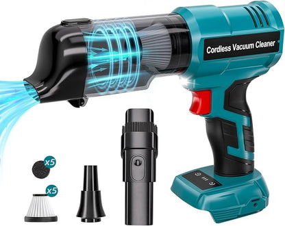 Cordless Handheld Vacuum Cleaner for Makita 18V Battery: 3-Speed Modes Portable Vacuum with 20kPa 105AW Powerful Suction for Car, Pet Hair, Home Cleaning (Tool Only)