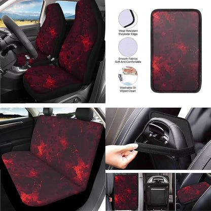 13 Pcs Halloween Blood Stain Car Seat Covers Full Set, Horror Bloody Car Accessories Steering Wheel Cover, Gothic Bloodstains Cup Mats Keyring Universal Fit for Cars