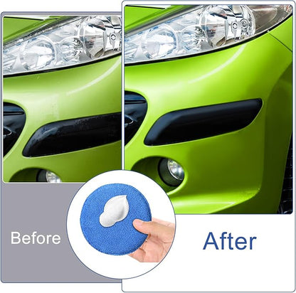 FillTouch 52 Pcs Microfiber Wax Applicator Pad 5" Diameter Soft Wax Pads for Car with Finger Pocket Cleaning Microfiber Polishing Care Foam Sponge for Cars, Truck, Boat, Motorcycle, RV, 4 Colors