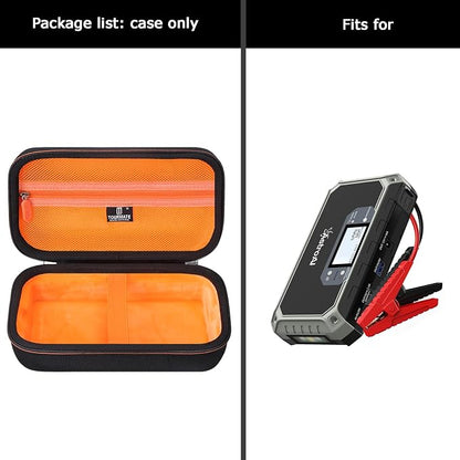 Tourmate Hard Case Compatible AstroAI Car Jump Starter, Travel Case for AstroAI/S ZEVZ 2000A 12V 18000mAh Car Battery Charger Holder (Box Only)(Black+Orange)