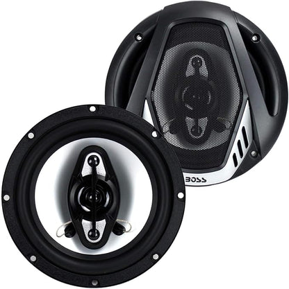 BOSS Audio Systems 6.5 Inch 400 Watt 4 Way 4 Ohm Full Range Car Audio Coaxial Stereo Speakers with Mylar Dome Tweeters, 2 Pairs