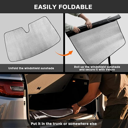 Car Windshield Sun Shade for Honda Odyssey 2018-2024 2025 2026 Front Window Sunshade Sun Visor Protection Cover Accessories -5-Layer Bubble Foldable Thicken Blocks Heat & UV Rays