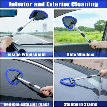 Windshield Cleaner Tool, 17Pcs Car Interior Detailing Kit, Detailing Brush, Towels, Duster, Car Cleaning Kit Interior for RVs, Truck, Trailer (Blue)