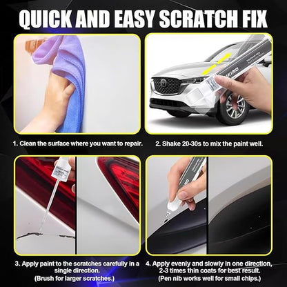 KIKIMO for Mazda Touch Up Paint(Polymetal Gray Metallic(47C)), Car Paint Repair Kit for Mazda, 2 In 1 Scratches Repair with Pen Tip and Brush, Color-Matched for Quick & Easy Fix