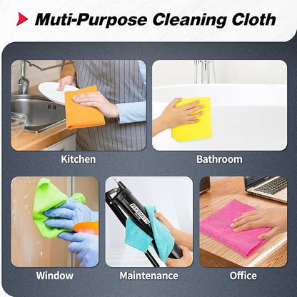 FIXSMITH Shop Towels, Microfiber Cleaning Cloth Bulk, 24 Pack Microfiber Towels for Cars, All-Purpose Absorbent Cleaning Rags, Dust Cloth for Automotive, Mechanic, Garage, Bar, 11.5 x 11.5 inch