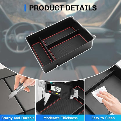 SXCY for 2026 Honda Pilot Center Console Organizer for 2026 Honda Pilot Accessories Console Tray for 2024 2025 2026 Pilot 2024 2025 2026 Passport Console Organizer (Type B Red)