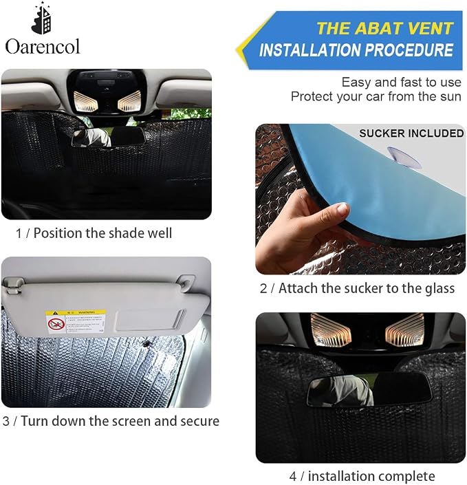 Butterfly Daisy Car Windshield Sun Shade Blue Hydrangea Yellow Flowers Foldable UV Ray Sun Visor Protector Sunshade to Keep Your Vehicle Cool (55" x 27.6")