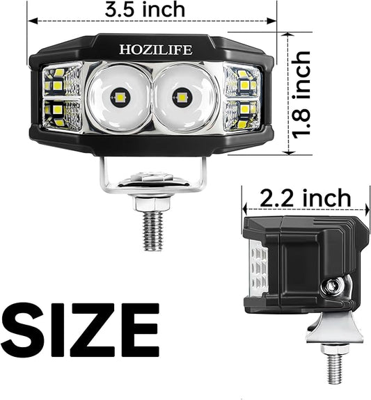 3 Inch LED Pods, 2PCS 40W 12V Flood Spot Ditch Lights Offroad Driving Fog LED Work Light for Truck ATV UTV Motorcycle (HZ1126)