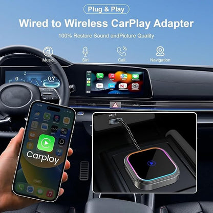 Wireless CarPlay Adapter 2-in-1 for Lexus GX 460 Premium 2022 2023 2024 2025 2026, USB Design Plug and Play Bluetooth Fast Connection Car Accessories