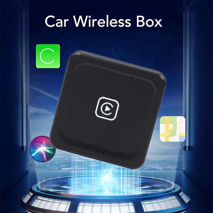 Dpofirs Adapter 2024 Upgrade, for Adapter Convert Wired to BT 5.0 Intelligent Voice Control for Android Auto Adapter (Black)