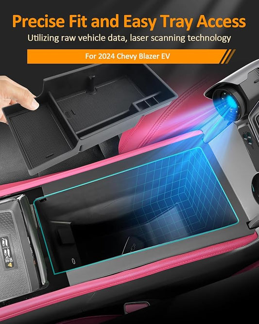 CDEFG for Chevy Blazer EV 2024 2025 2026 Center Console Organizer Tray for Blazer EV LT/RS Accessories Armrest Storage Box Insert Tray for Blazer EV Arm Rest Middle Organizer