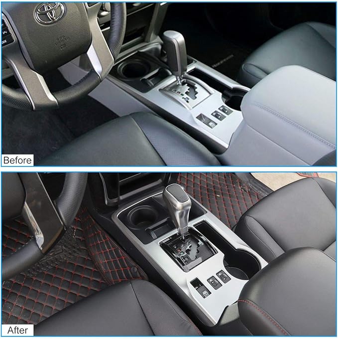 JeCar Car Gear Shift Panel Cover Trim Decoration Frame for Toyota 4Runner 2010-2020 (Silver)
