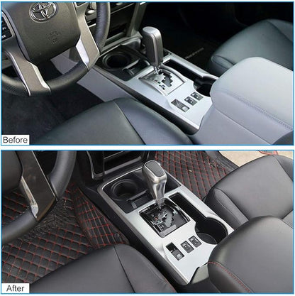 JeCar Car Gear Shift Panel Cover Trim Decoration Frame for Toyota 4Runner 2010-2020 (Silver)