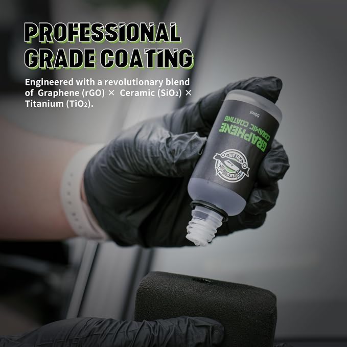 Graphene Ceramic Coating for Cars (50ml) - 10H Graphene Coating for Car Detailing-5+ Years Protection, Hydrophobic, Scratch & UV Resistant, High GlossFinish - Professional-Grade Car Detailing Kit