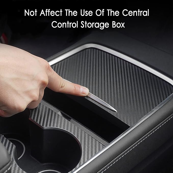 Farmogo Center Console Carbon Fiber Wrap Kit for Tesla Model Y 2020-2024 & Model 3 2021-2023 2PCS Center Console Cover Interior Decoration Wrap Kit for Tesla Model Y/3 Accessories (Matte Carbon Fiber)