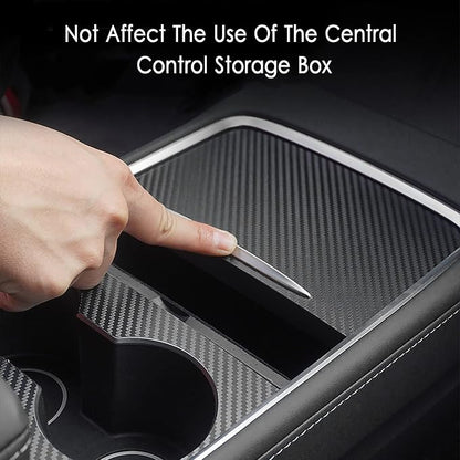 Farmogo Center Console Carbon Fiber Wrap Kit for Tesla Model Y 2020-2024 & Model 3 2021-2023 2PCS Center Console Cover Interior Decoration Wrap Kit for Tesla Model Y/3 Accessories (Matte Carbon Fiber)