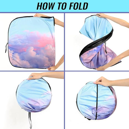 Car Windshield Sun Shade, Folding Car Shades for Front Windows UV Rays Sun Cover Shade, Keeps Your Vehicle Cool