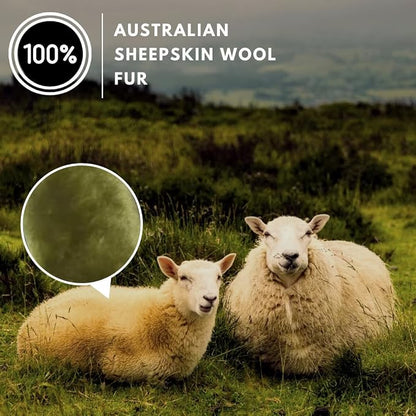 Andalus Brands Luxury Fluffy Car Steering Wheel Covers – Genuine Merino Sheepskin, Soft Fuzzy Car Steering Wheel Cover for Women, Universal 14.5-15" Size, Plush Fur Cute Auto Accessories, Green