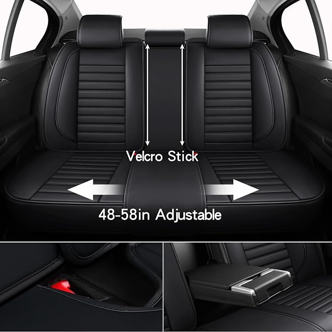 MINGBRON Car Seat Covers,Car Seat Protector Waterproof,Seat Covers Full Set, Car Seat Protectors,Automotive Seat Covers Fit for Most Cars Black