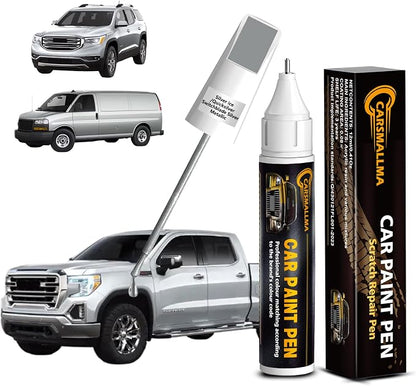 Silver Ice/Quicksilver/Switchblade Silver Metallic(GAN/WA636R/WA8636/17) Car Touch Up Paint for GMC, Color Accurate Car Paint Scratch Repair Pen Kit Quick & Easy Fix Vehicle Chips