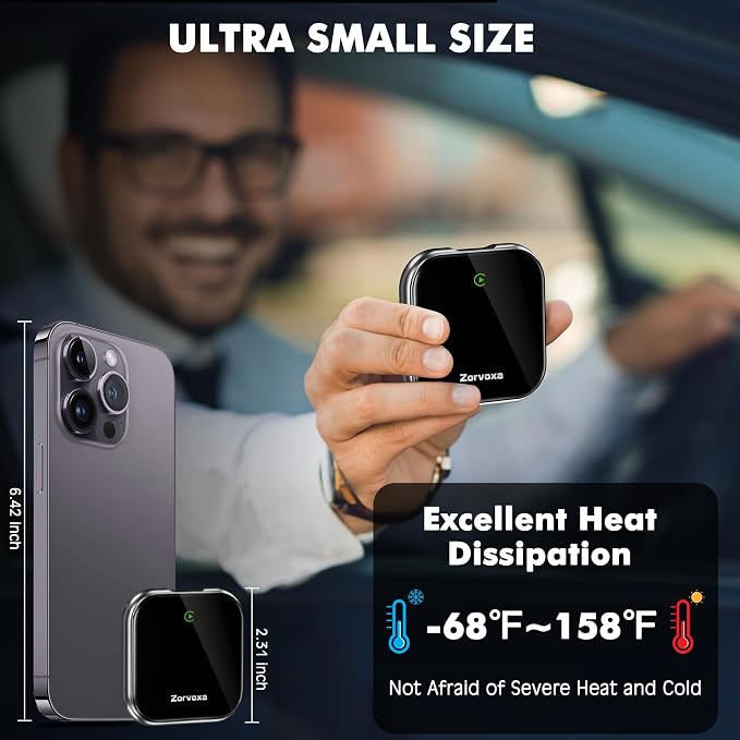 2026 Wireless Carplay Adapter for iPhone,3 Second Auto Connect, No Screen delay, Ultra Mini Design, Plug & Play By USB-A/Type-C Compatible with iOS 10+ and Cars with Factory Wired CarPlay